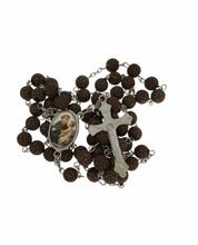 Brown Rosary Saint St. Anthony with Jesus Catholic Necklace Prayer San Antonio