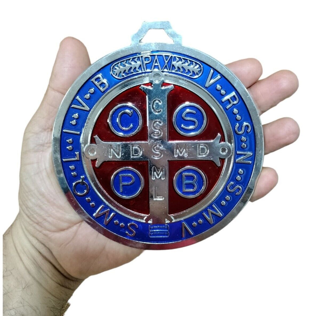 Huge St BENEDICT Medal Protection Excorism's St.Saint Medal 5” Enamel Wall Medal