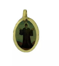 18K St. Charbel Catholic Medal pendant necklace Gold Plated San Charbel Medalla