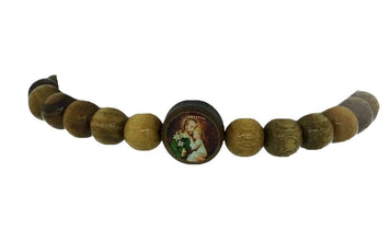 Catholic Saint St Joseph Bracelet Wooden Beads Mens Womens Pulserade San Jose 