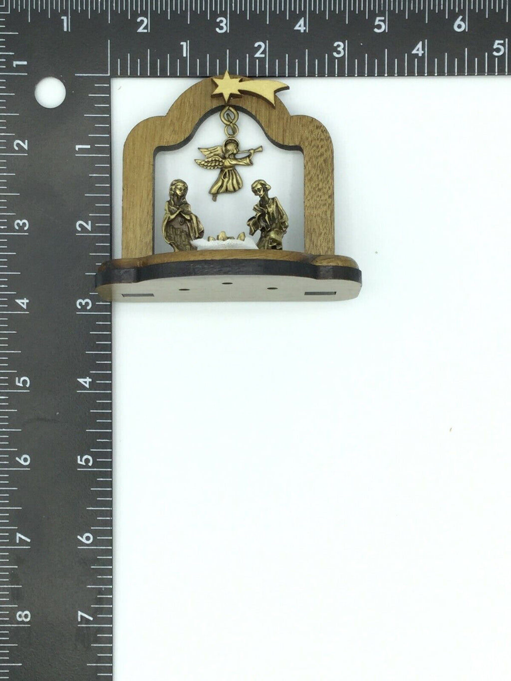 3" Wooden Nativity Scene Mary Joseph and Baby Jesus Holy Family  Christmas gift 
