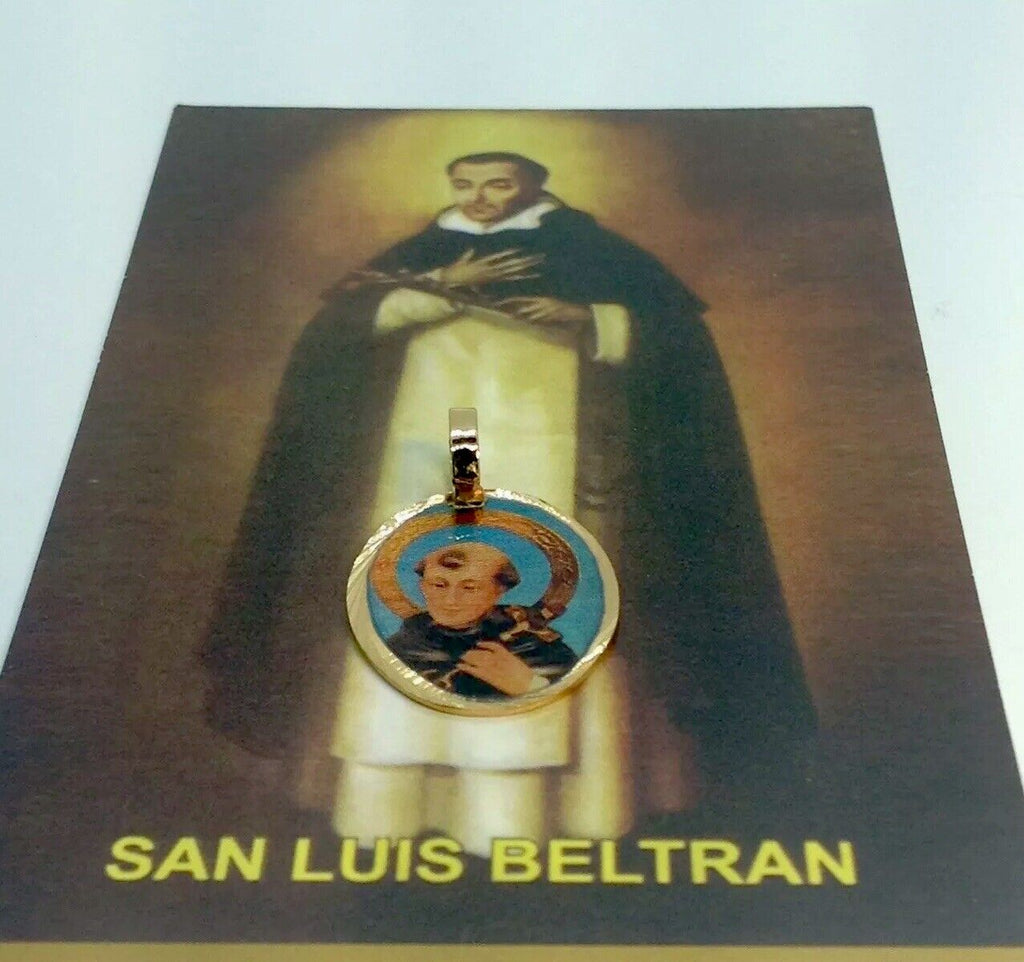 San Luis Beltran Medal 18K Gold Plated With 20 Inch Chain Baby Protection CUBA