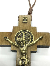 Catholic Religious St Benedict Wooden Crucifix Cross Car Mirror  Cruz St Benito 