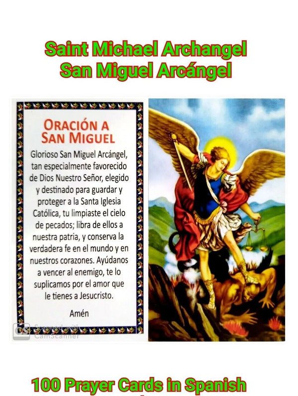100 Catholic Spanish Holy Prayer Card Prayer Saint st Michae San Miguel Wholesal