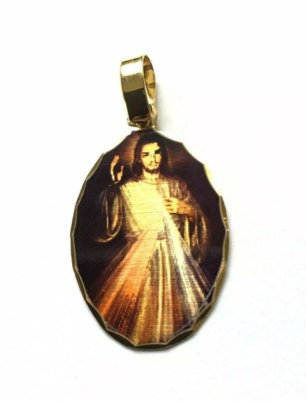 Cristo Misericordioso Medal18k Gold Plated 20” Chain Jesus  Divine Mercy Medal