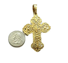 18K Yellow Gold Plated Cross Crucifix Religious JESUS  Pendant Charm Protection