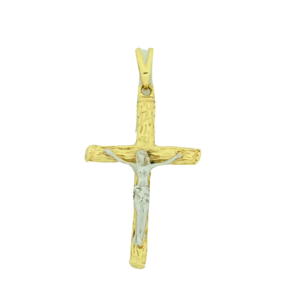 14K Yellow White GOLD PLATED Crucifix Cross Religious Necklace Pendant Men Women