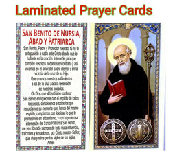 6 San Benito estampa oracion Saint Benedict Laminated Prayer Holy Card Spanish