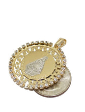 Caridad del Cobre Yoruba Round Medal 18k Gold Plated 20 inch Chain Cuba Charity