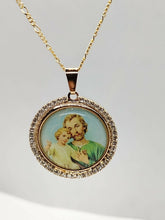 14k gold Plated Saint Joseph  Catholic Medal Necklace Medalla de San José Father
