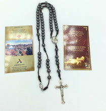 Rosary Hematite stone beads from Jerusalem with Holy Soil Terra Santa Holy Land 