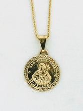 14K Gold Plated Saint Jude Necklace Pendant + Chain. San Judas Oro laminado 