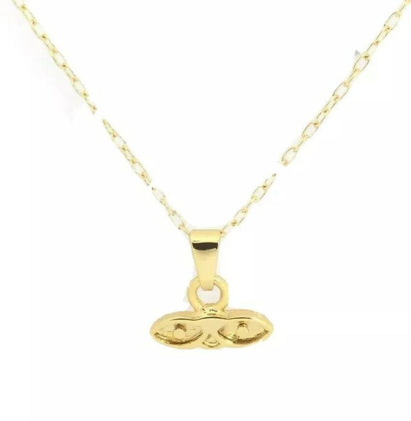 18K GOLD PLATED GOLD ENAMEL ST LUCY LUCIA EVIL EYE PROTECTION PENDANT BABY NECKL