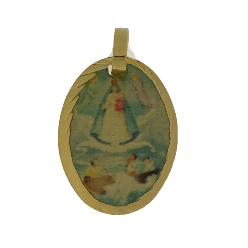 18k Caridad del Cobre Religious Medal Gold Plated Yoruba Medalla Protección Cuba