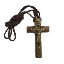 Saint St Benedict of Nursia Medal Cross Crucifix Pendant with Necklace, 26 Inch