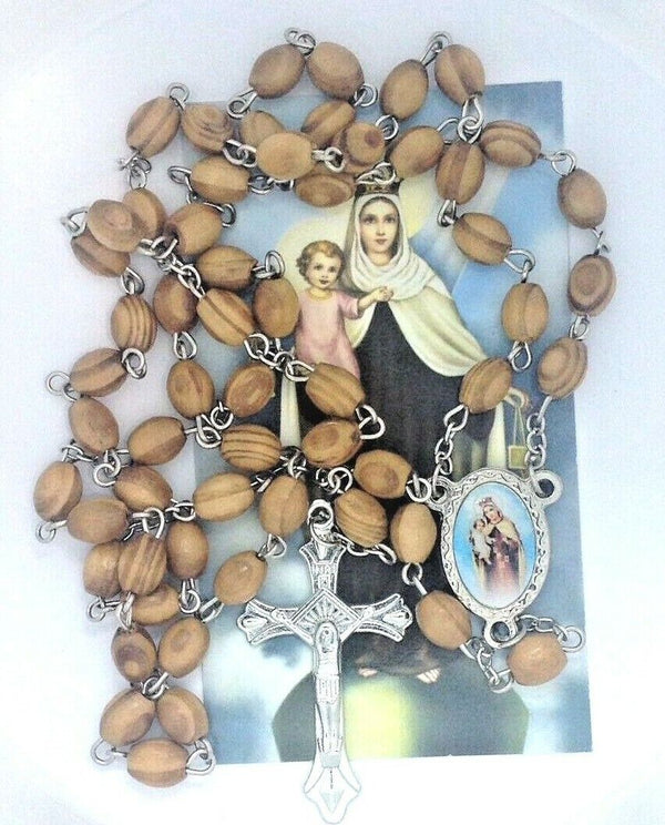 Mount Carmel Rosary olive wood Jerusalem Virgen De Él Carmen Rosario de madera