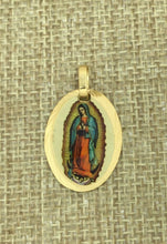 Virgen de Guadalupe Pendant 14k Gold Plated Medal with 20 Inch Chain Mexico