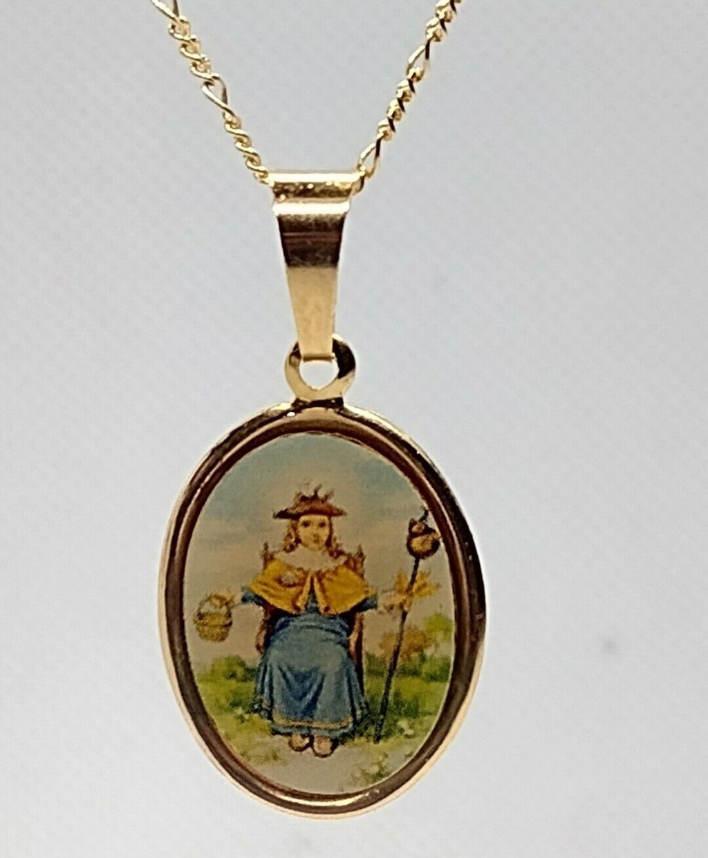 Santo Niño de Atocha Pendant 18k Gold Plated with 20 inch Chain Jesus child