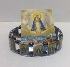 religious catholic Caridad del Cobre stainless steel Bracelet hematite stretch