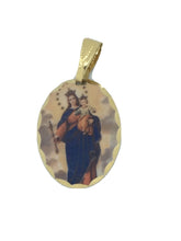 Maria Auxiliadora Mary help of Christian Medal 18k Gold Plated Medal& chain 