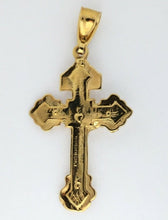 18K Yellow Gold Plated Cross Crucifix Religious JESUS  Pendant Charm Protection