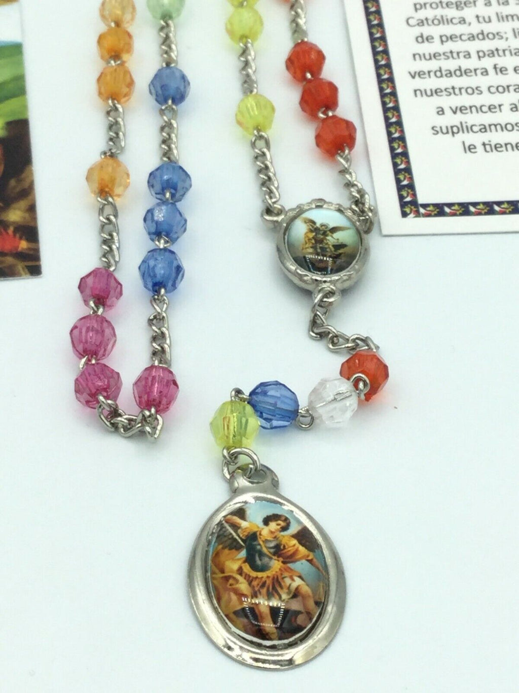 SAINT MICHAEL Rosary Chaplet Necklace beads Coronilla de San Miguel Arcángel