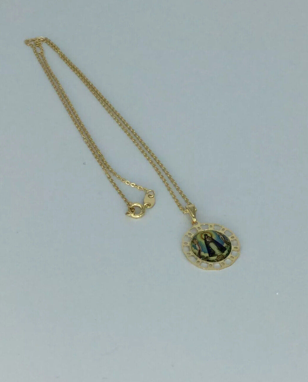 St.Jude Thaddeus Pendant San Judas Tadeo 18K Gold Plated with 20 inch Chain