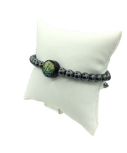 Caridad Del Cobre medal black Hematite Men's Adjustable bracelet  Pulsera María