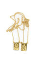 18k Gold Plated Scapular Escapulario Sacred Heart of Jesus & Virgin Mt. Carmel 