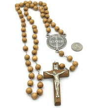 Wood Saint St.Benedict Family Rosary 10mm Beads Large 6