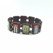 Religious Catholic Bracelet Wood Pulsera Caridad del Cobre & CUBA Cuban Flag 