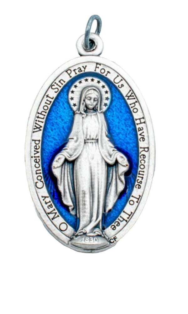 Lot of 3  1 3/4"  Miraculous Medal Virgin Mary Pendant Necklace Cord Milagrosa 