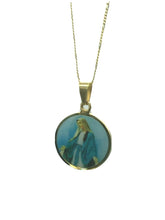 Virgin Mary of Grace medal Pendants & Necklaces 14k gold plated Stainless Steel 