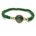 Saint St.Joseph San Jose Green Stretch Adjustable Religious Catholic Bracelet 