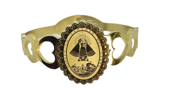 Caridad del Cobre Religious Catholic Bracelet Stainless Steel Pulsera de Acero