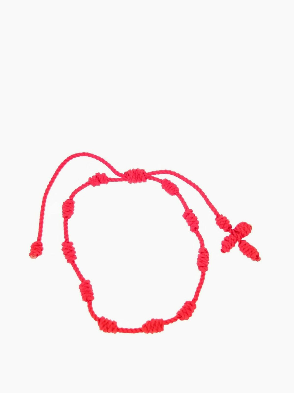 2 X Lucky Charms Rosary Red Bracelet, Pulsera Decenario, Cross Bracelet Knotted 