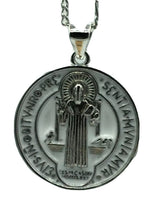 Catholic Saint St Benedict Medal Necklace Pendant Stainless Steel Cross Exorcism