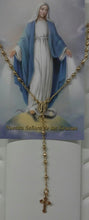 Virgen Milagrosa Rosario 18k Gold Plated Virgin Mary Rosary Necklace Cross 18