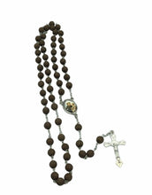 Brown Rosary Saint St. Anthony with Jesus Catholic Necklace Prayer San Antonio