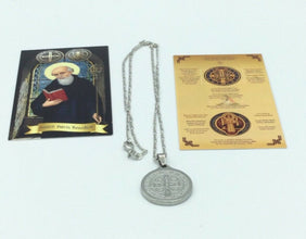 Medalla de San Benito Saint St. Benedict Medallion Medal Pendant chain Necklace