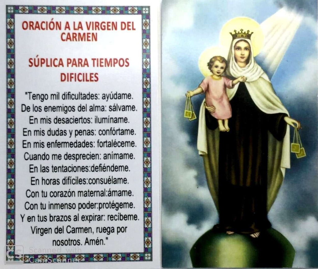 Traditional leather scapular of Our Lady of Mt Carmel, Escapulario  cuero Brown 