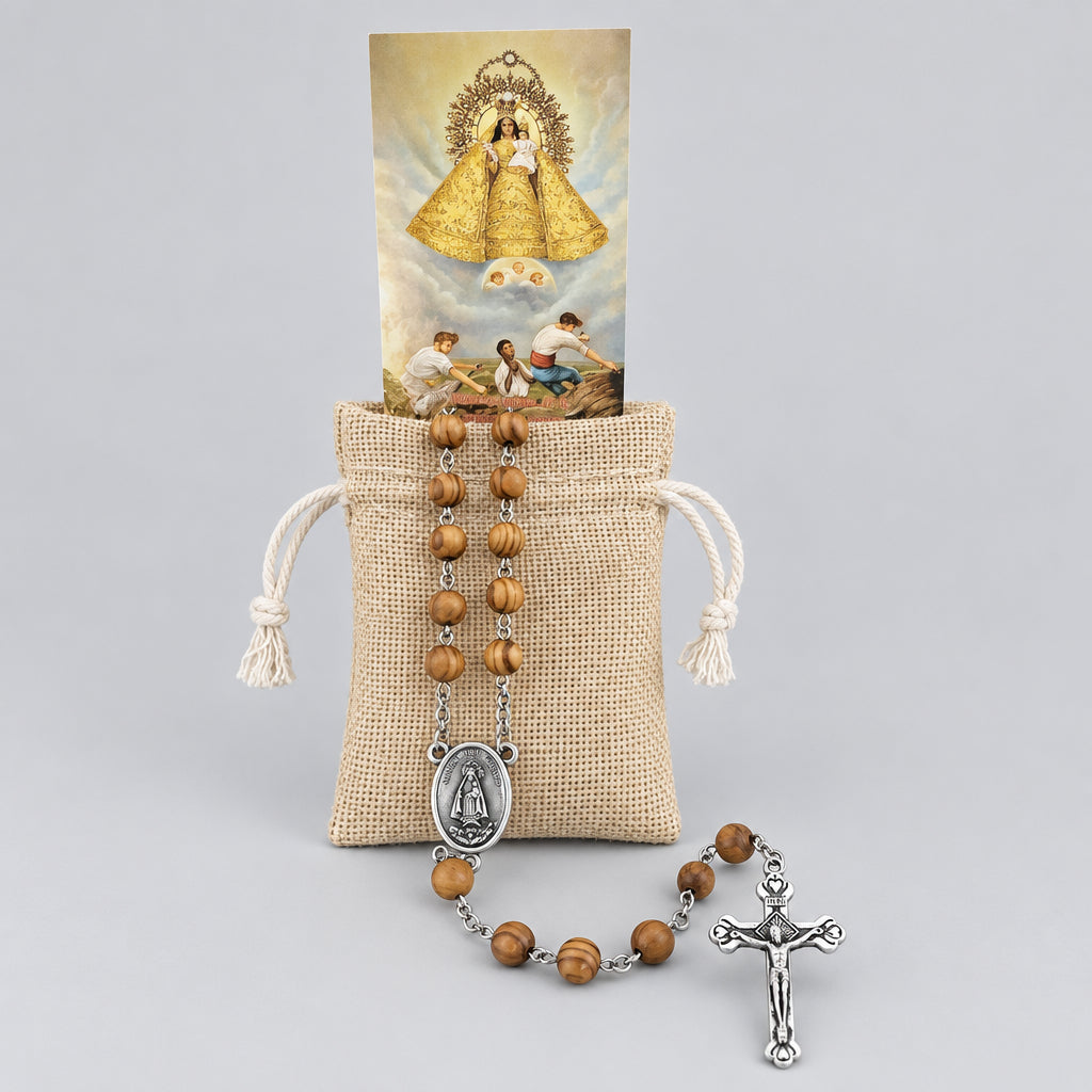 Caridad del Cobre Rosario madera de Jerusalen olive wood rosary JERUSALEM CUBA