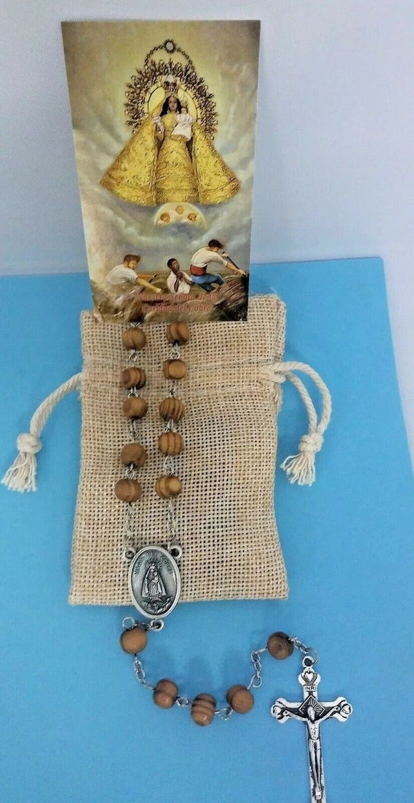 Caridad del Cobre Rosario madera de Jerusalen olive wood rosary JERUSALEM CUBA