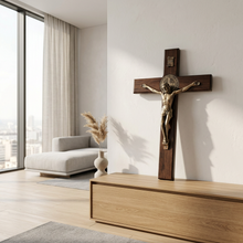 Saint Benedict Wooden Crucifix, 8.5 Inch, Boxed | Crucifijo de San Benito