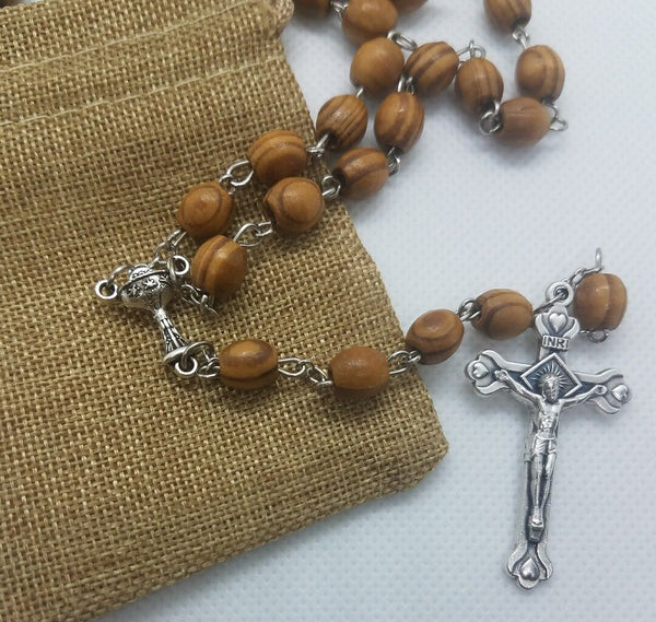 First Holy Communion Rosary Olive Wood Rosario de Primera Comunión Madera Olivo