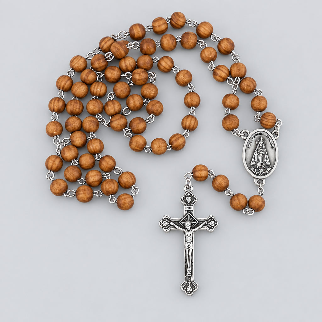 Caridad del Cobre Rosario madera de Jerusalen olive wood rosary JERUSALEM CUBA