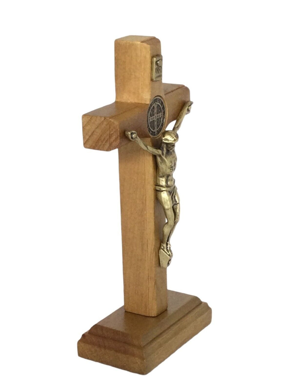 5.5" Wood Standing Table Wall Cross Crucifix Home Altar Shrine  Catholic Benito 