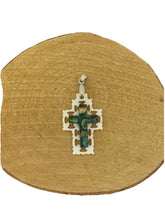 Mother of Pearl Carved Cross Cruz Nácar Colored Jerusalem Pendant Charm Handmade
