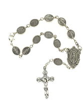 Miraculous Medal One Decade Car rearview mirror Rosary Virgen Milagrosa Pewter 