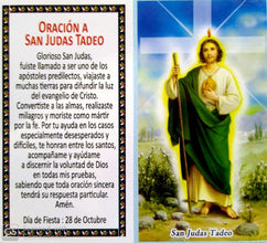 100 Pack Catholic Spanish Holy Prayer Card Prayer Saint Jude San Judas españl 